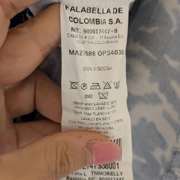 Blue & White Colored Print Midi Skirt - Picture 5 of 5